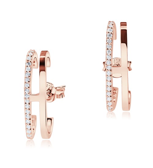 Unique Design CZ Silver Stud Earring STS 5007